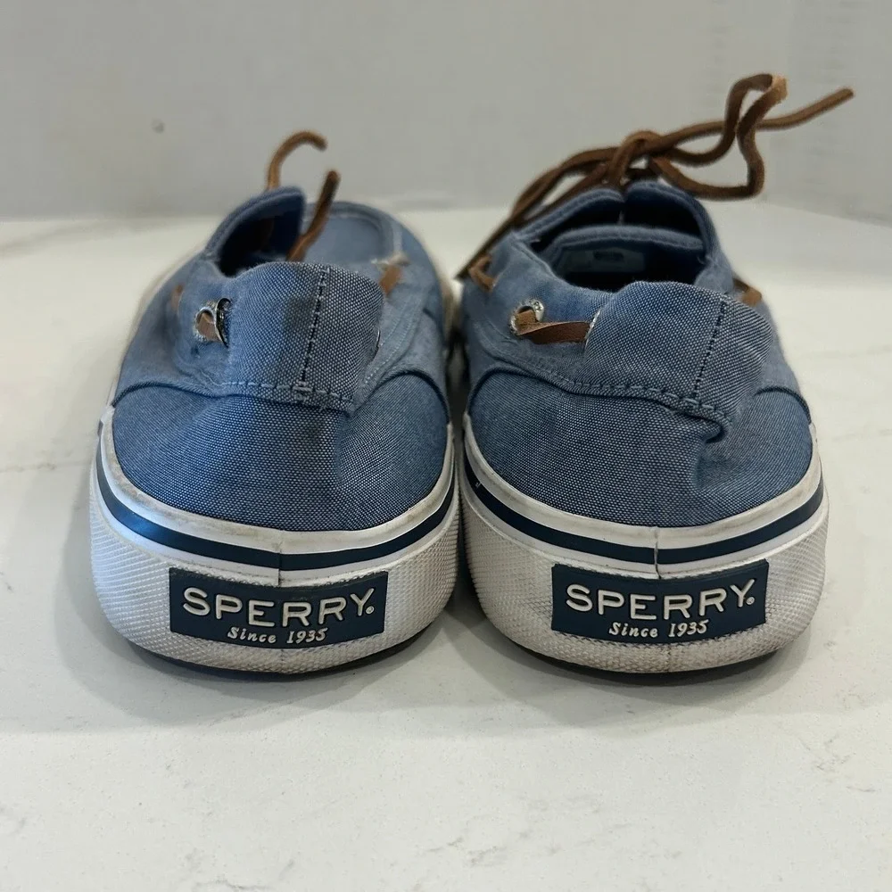 Sperry Top-Sider Bahama II Boat Shoes Sneakers Mens 9 Chambray Blue Canvas